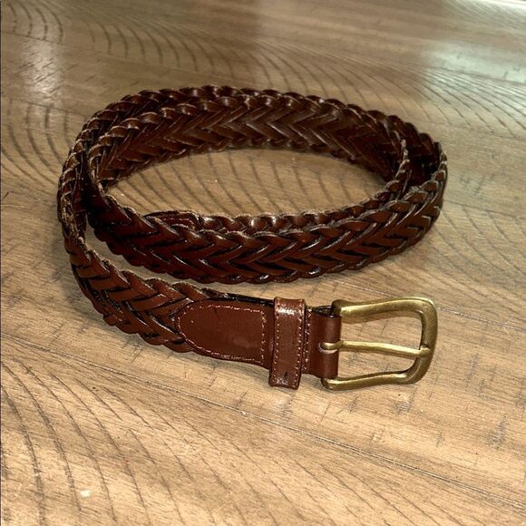 Men’s full grain leather braided belt size XL 42-44 - Picture 1 of 10